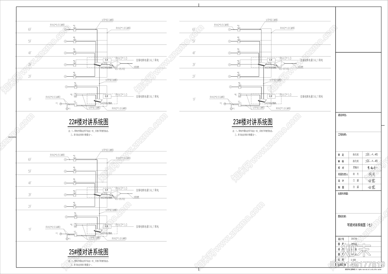 弱电系统图cad施工图下载【ID:1149177819】