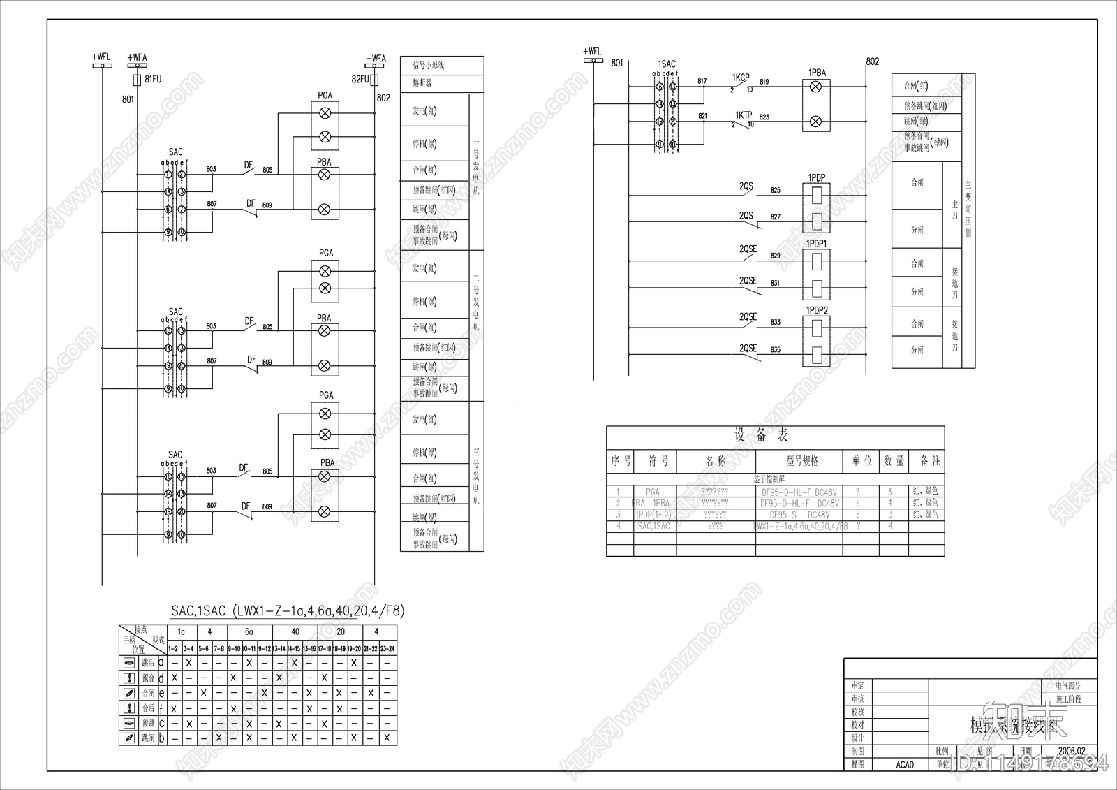 某小型水电站施工电气二次设计图cad施工图下载【ID:1149178694】