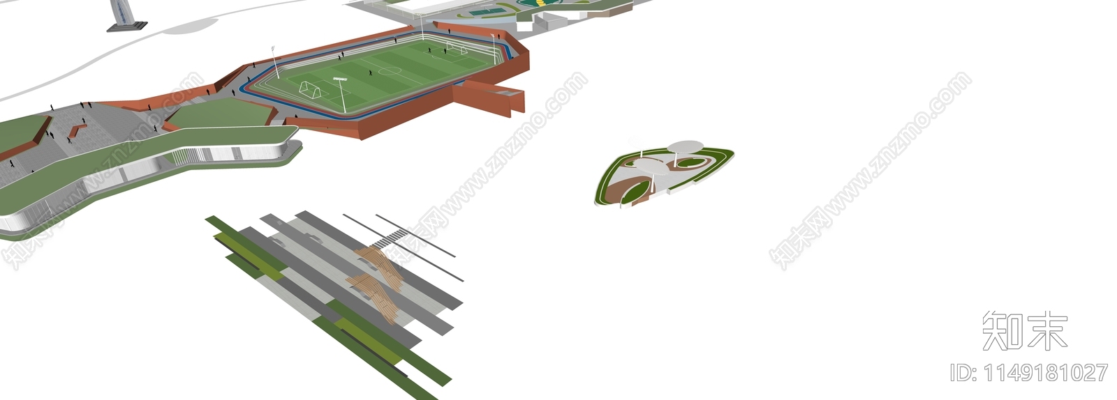 现代户外足球场SU模型下载【ID:1149181027】