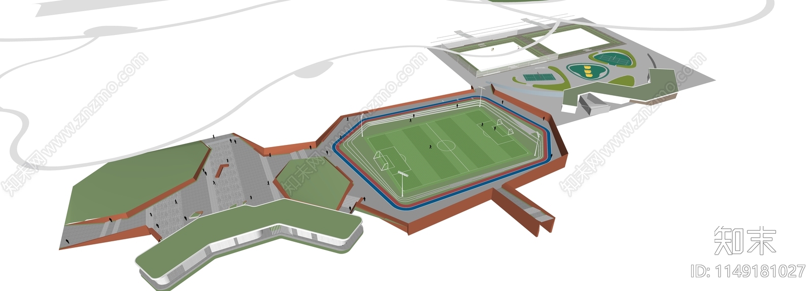 现代户外足球场SU模型下载【ID:1149181027】