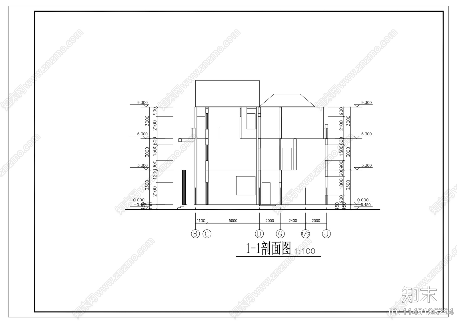 三层cad施工图下载【ID:1149186294】