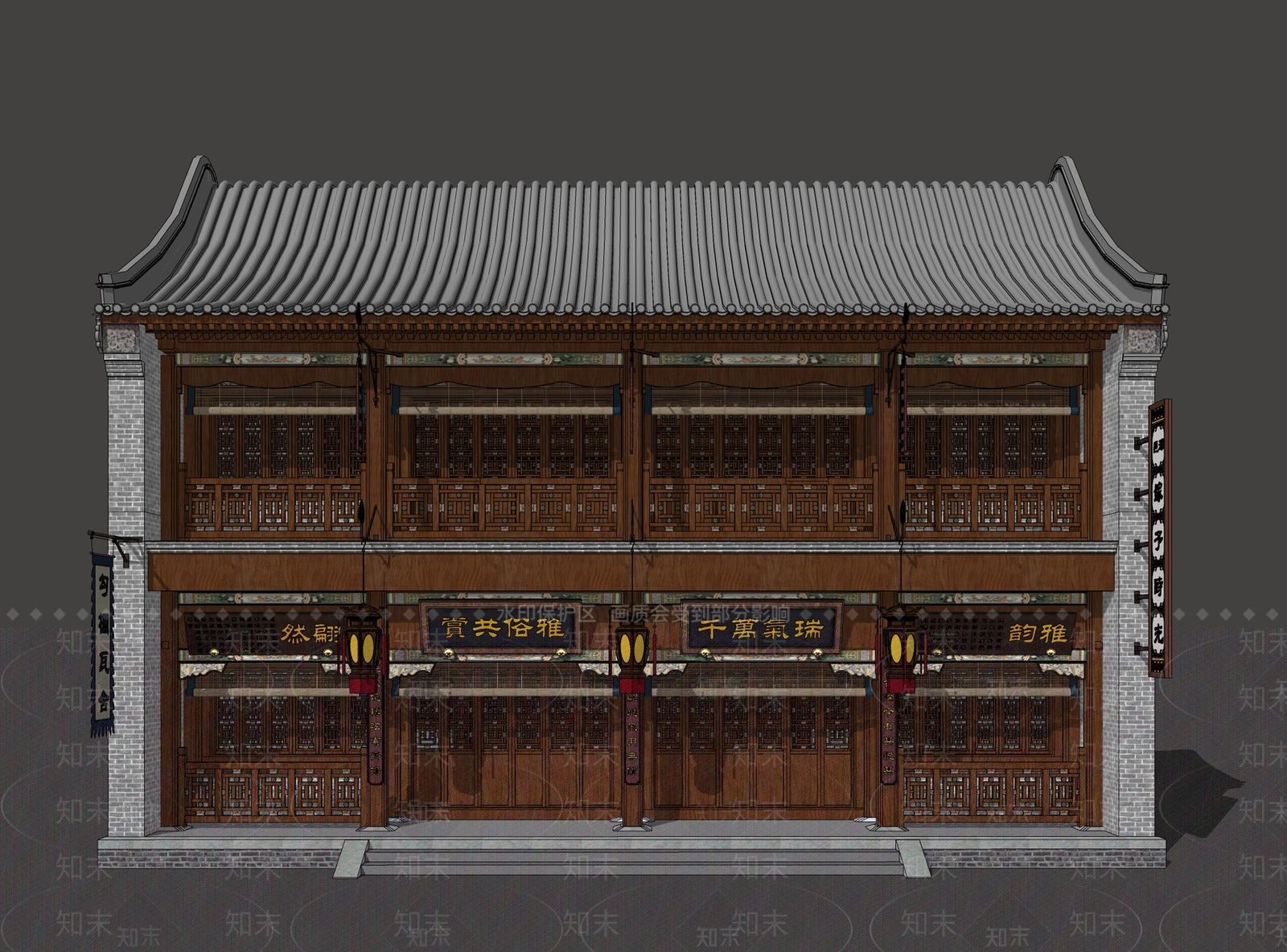 新中式剧场SU模型下载【ID:1149191793】