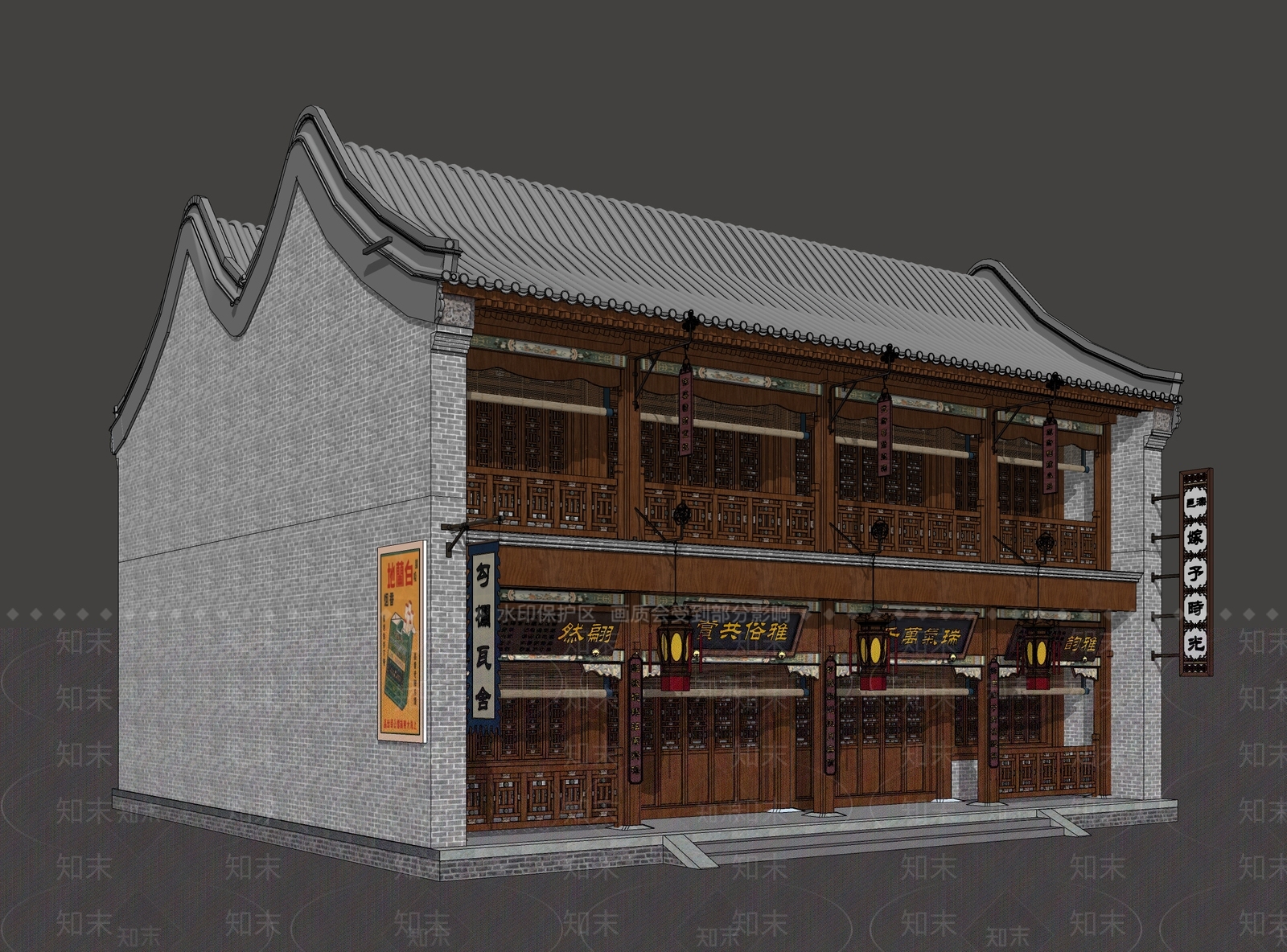 新中式剧场SU模型下载【ID:1149191793】