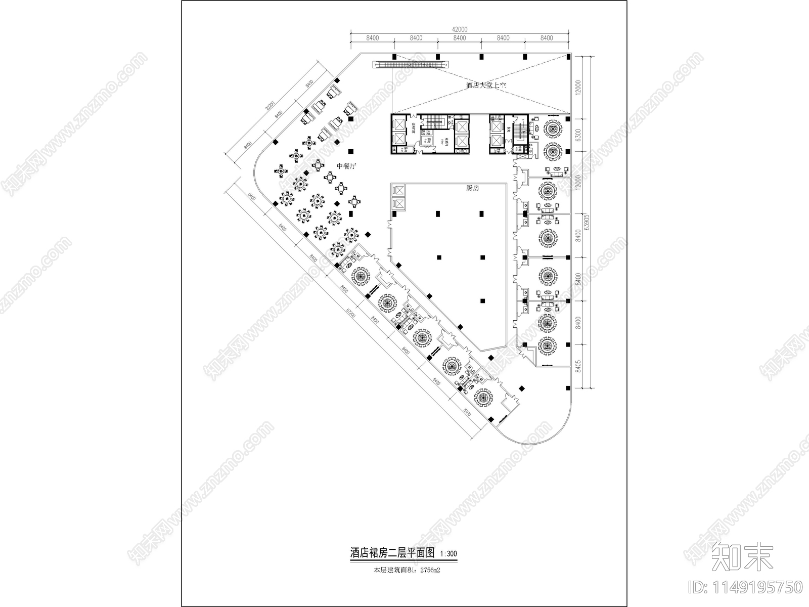 现代商业办公酒店综合体建筑cad施工图下载【ID:1149195750】