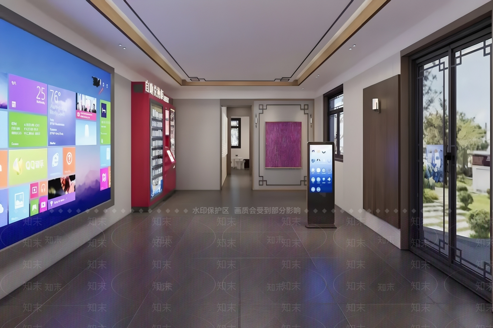 新中式快乐驿站大厅SU模型下载【ID:1149195763】
