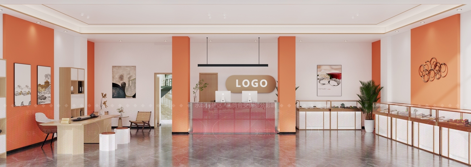 北欧风酒店大厅展厅3D模型下载【ID:1149200109】