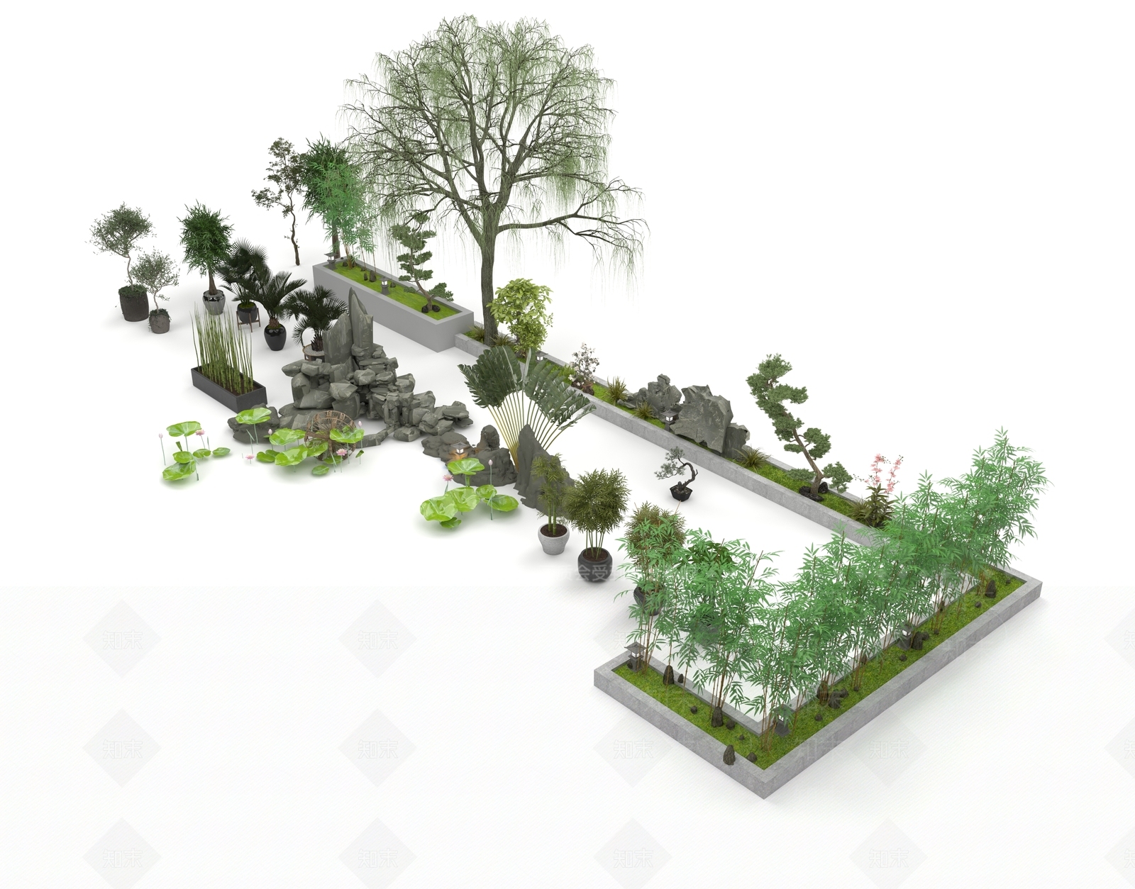 现代假山水景3D模型下载【ID:1149208860】