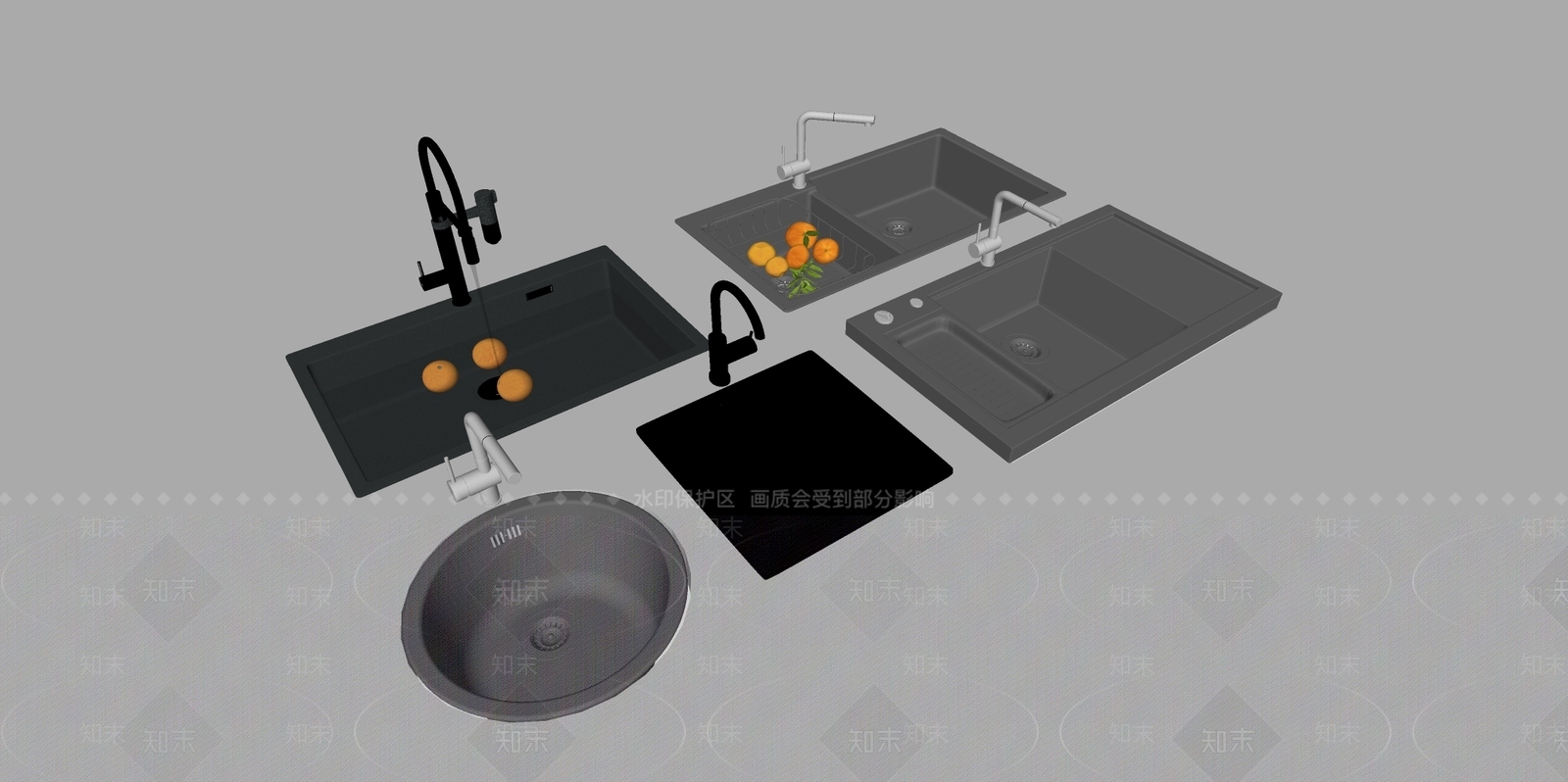 现代水槽SU模型下载【ID:1149216905】