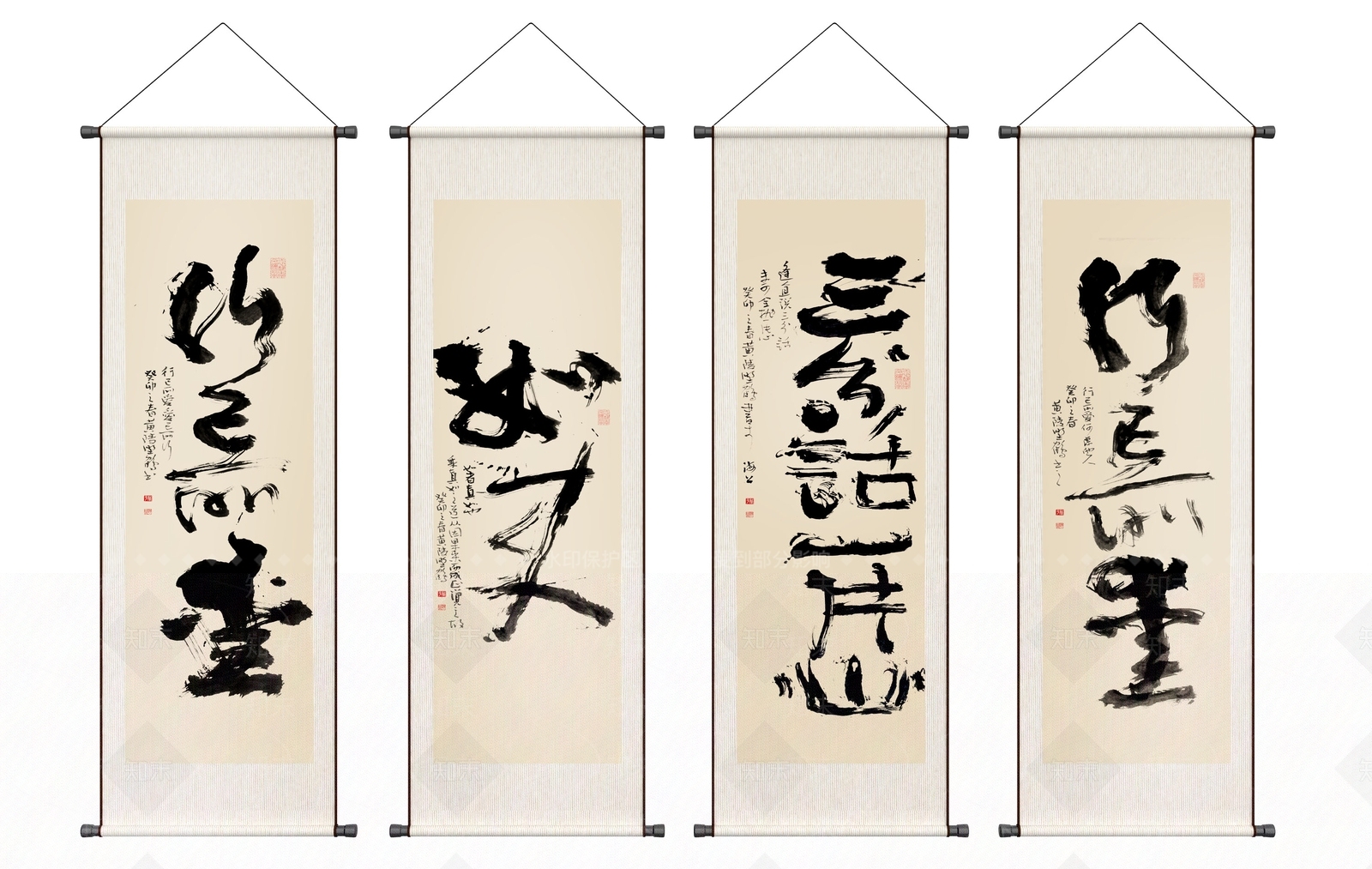 新中式书法画SU模型下载【ID:1149217880】