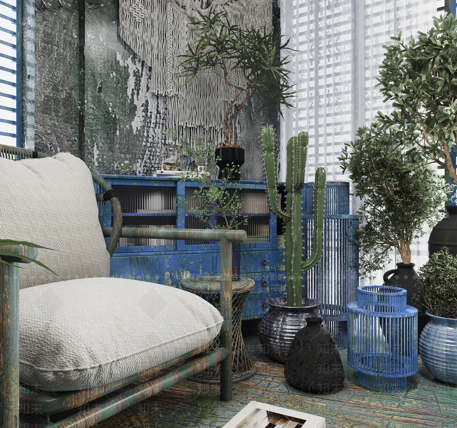 现代家居阳台3D模型下载【ID:1149224619】