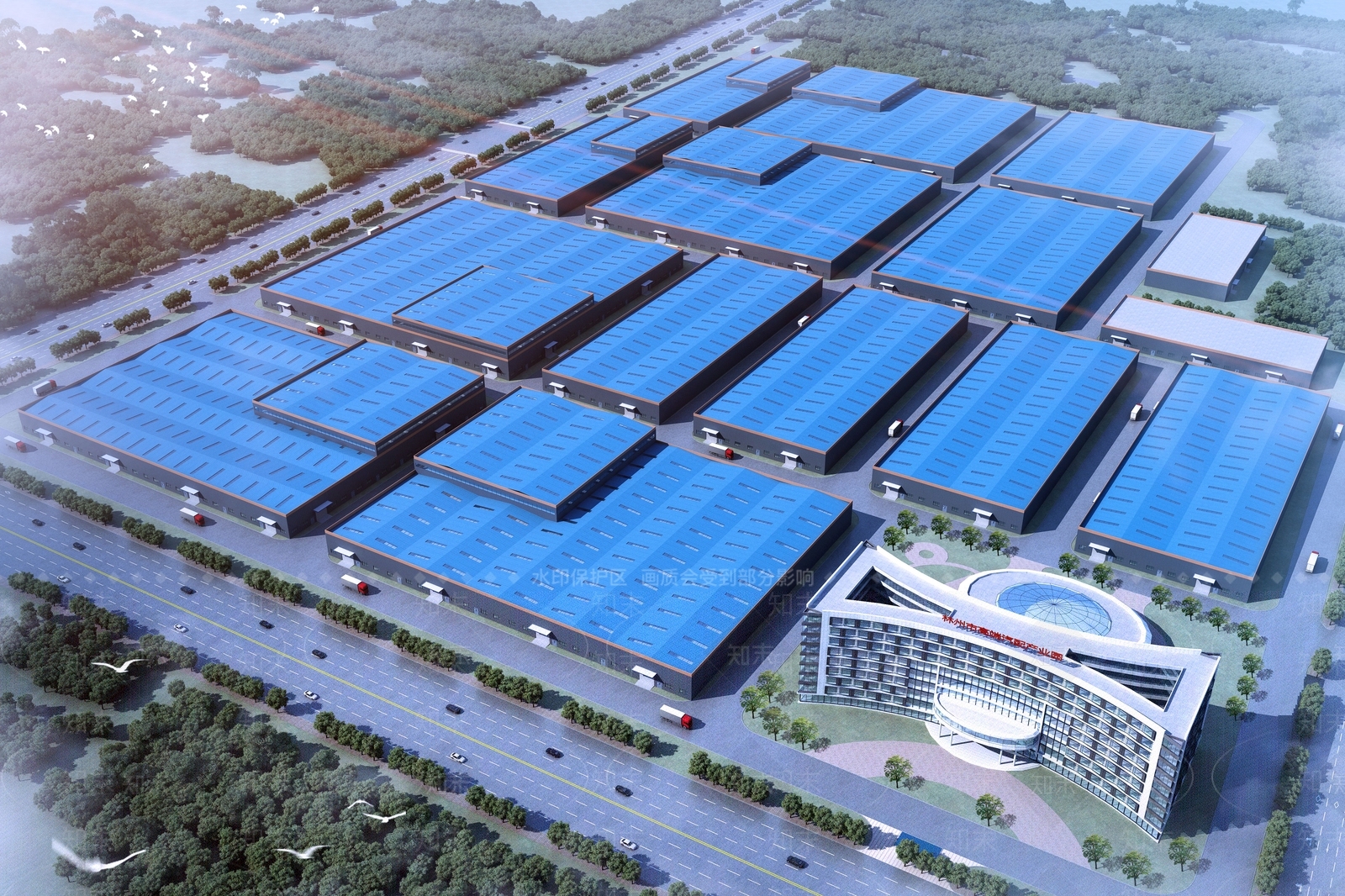 现代工业厂房3D模型下载【ID:1149225843】