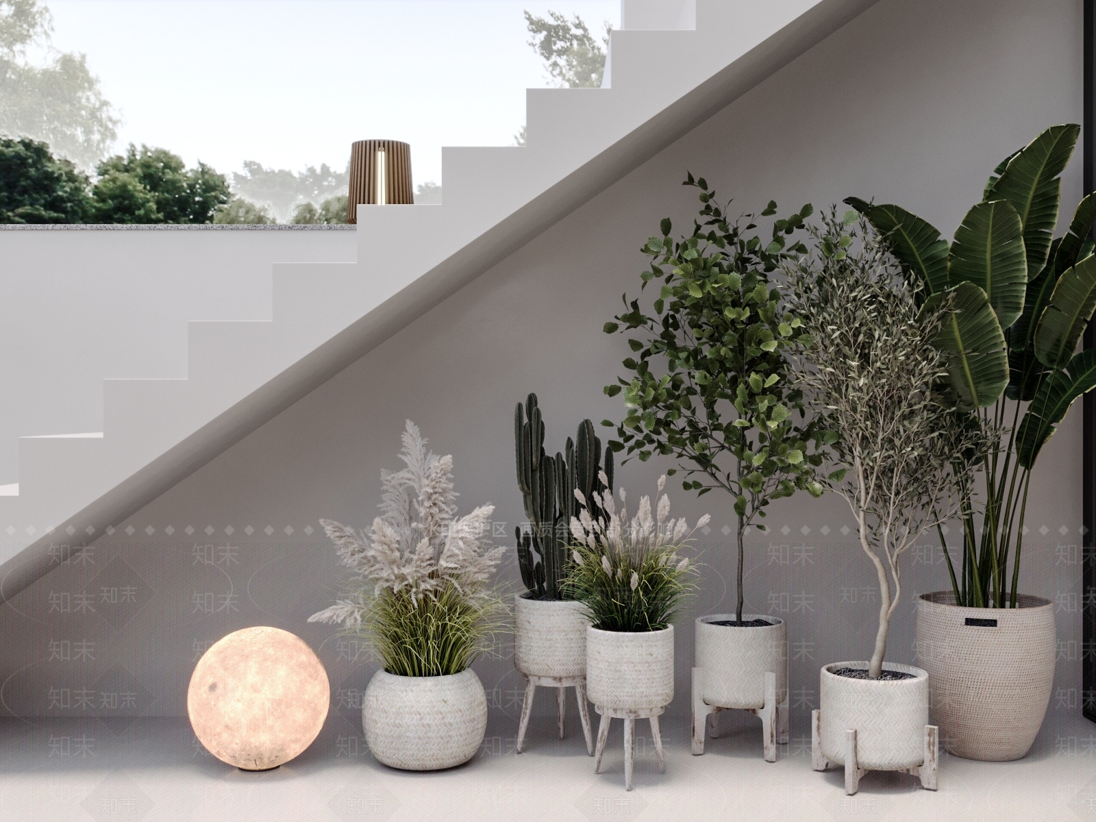植物盆栽组合3D模型下载【ID:1149229585】_知末3d模型网