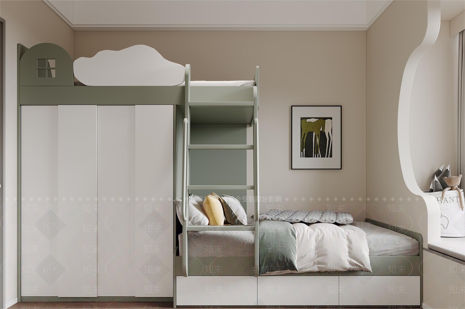 北欧儿童房3D模型下载【ID:1149230884】