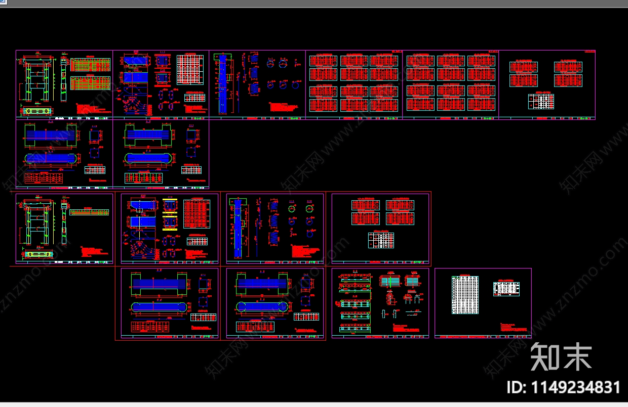 桥墩钢结构节点cad施工图下载【ID:1149234831】