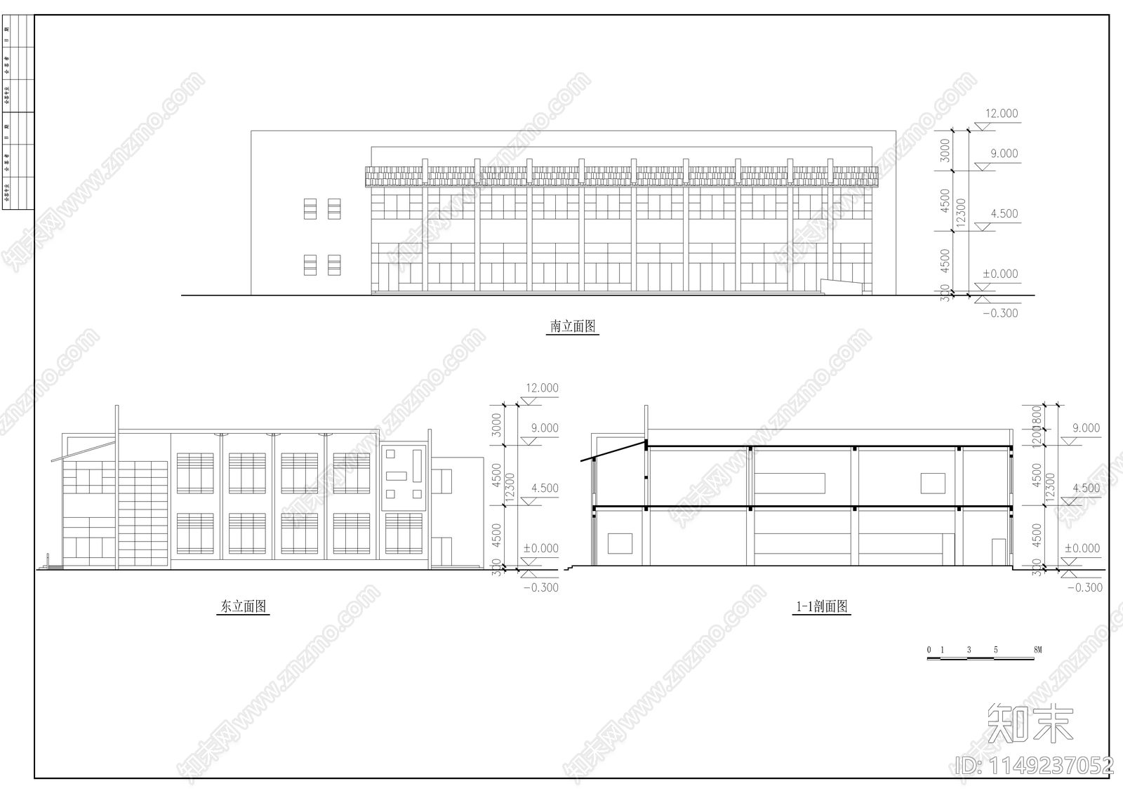 食堂建筑cad施工图下载【ID:1149237052】