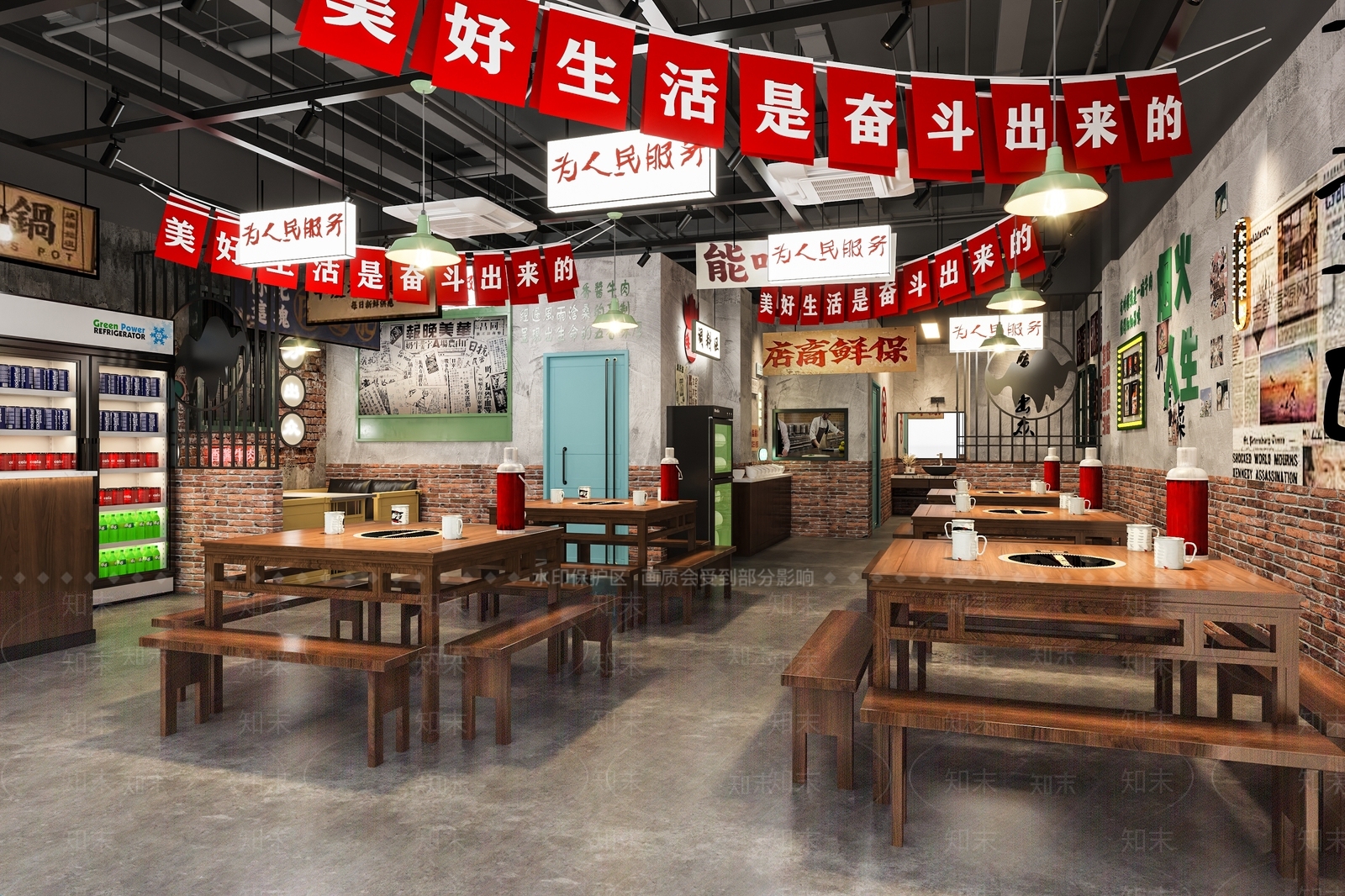 火锅店3D模型精品下载_3dmax模型_知末网