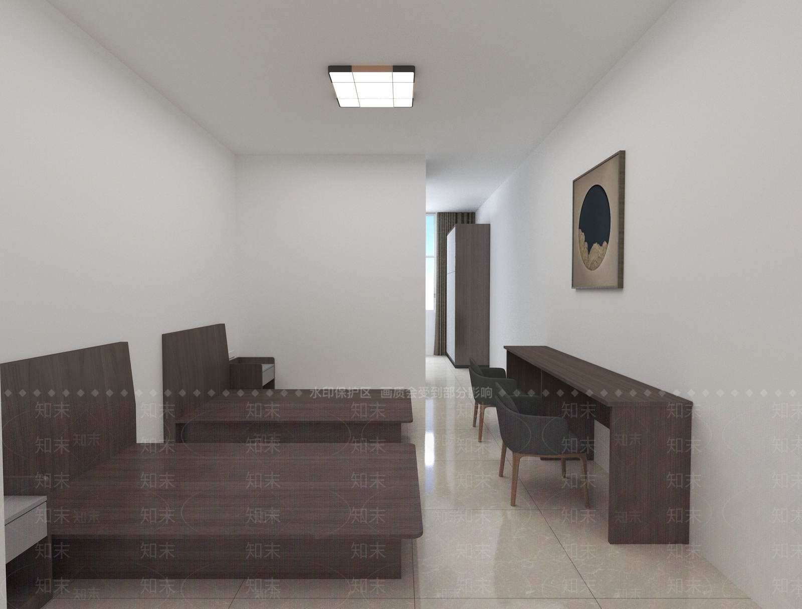 现代宿舍3D模型下载【ID:1149250909】