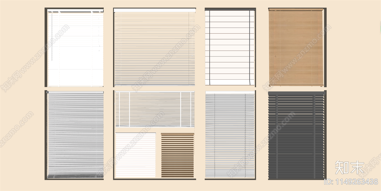 现代百叶帘SU模型下载【ID:1149263438】