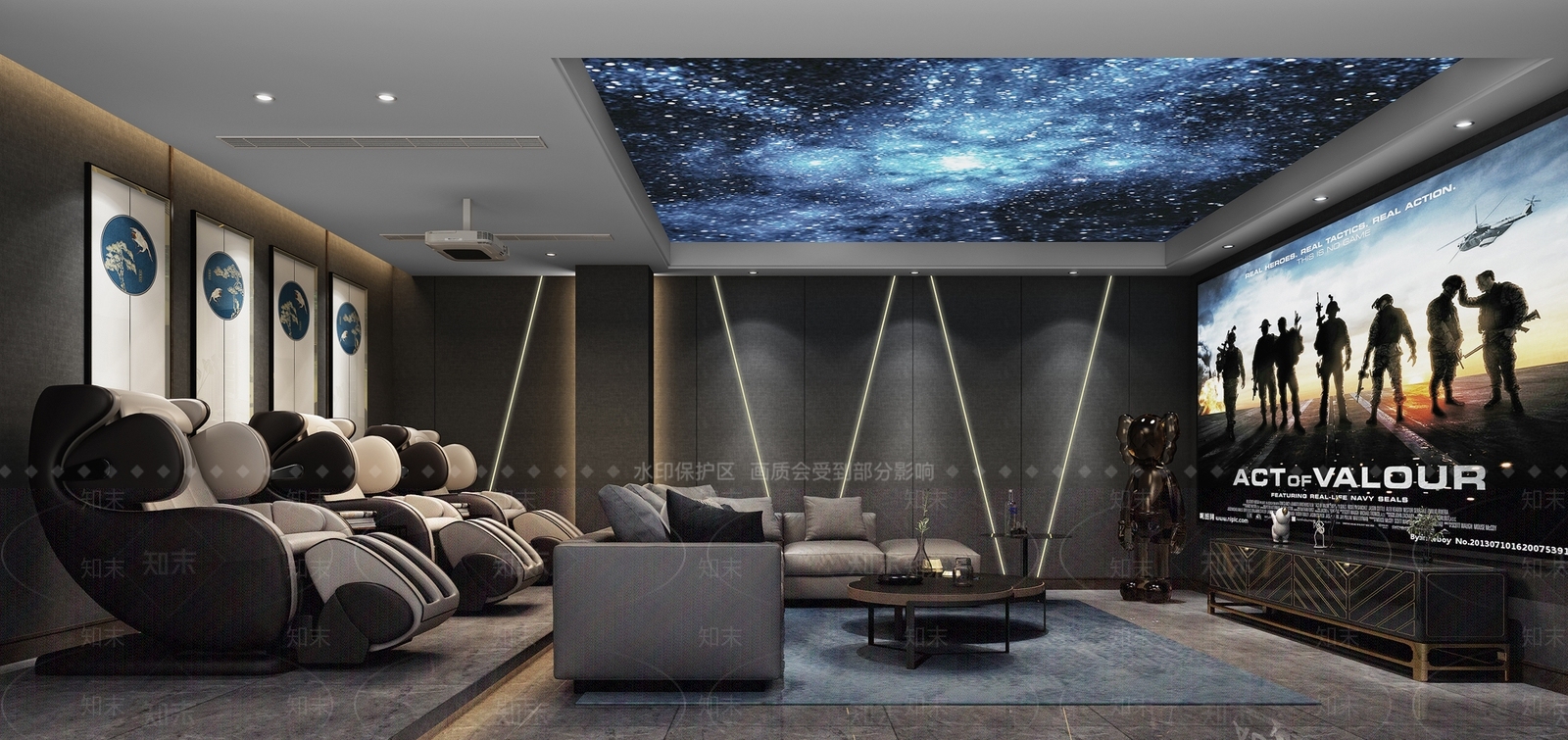 现代家居影音室3D模型下载【ID:1149263693】