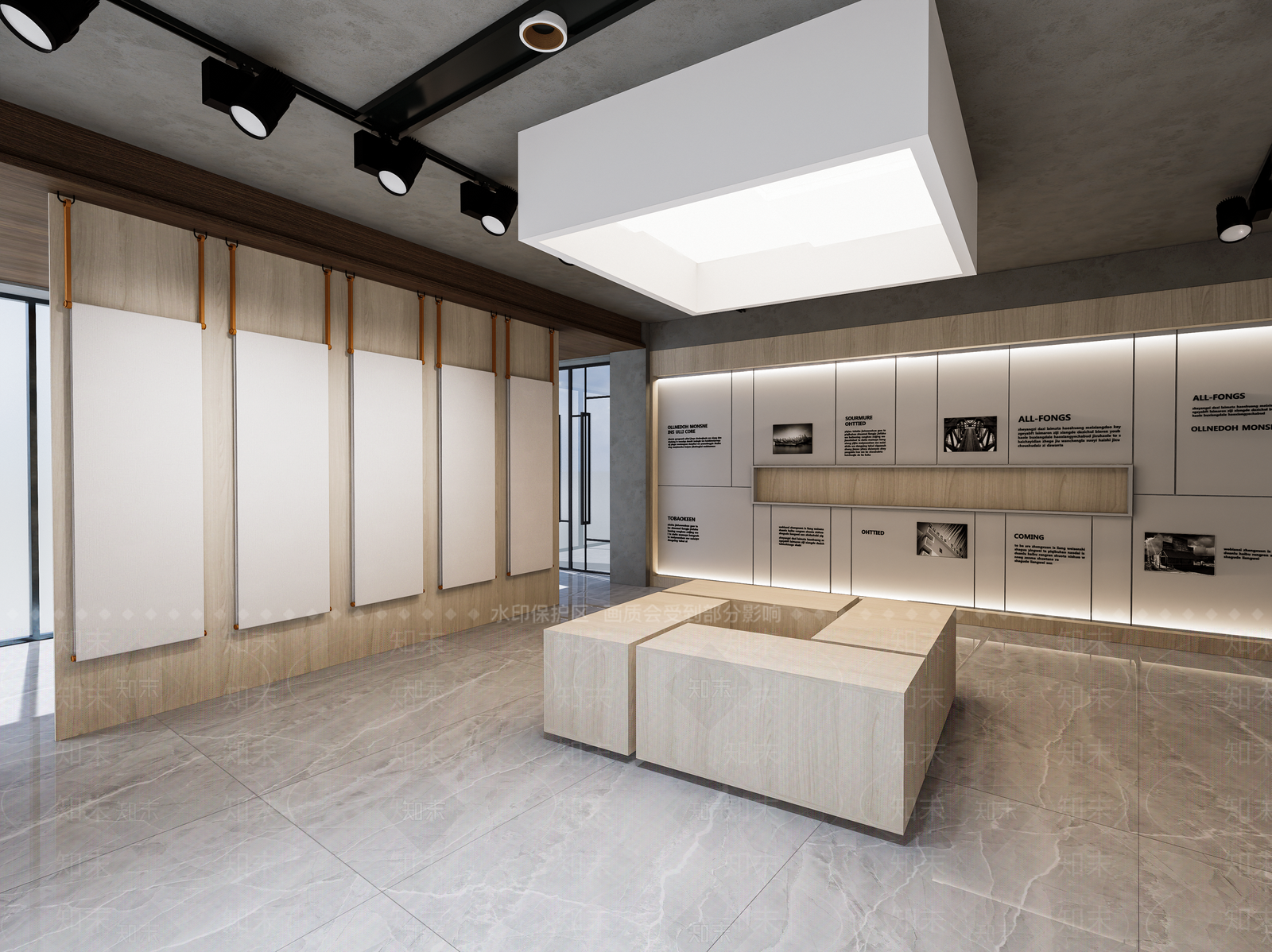 现代学校双创展厅SU模型下载【ID:1149335398】