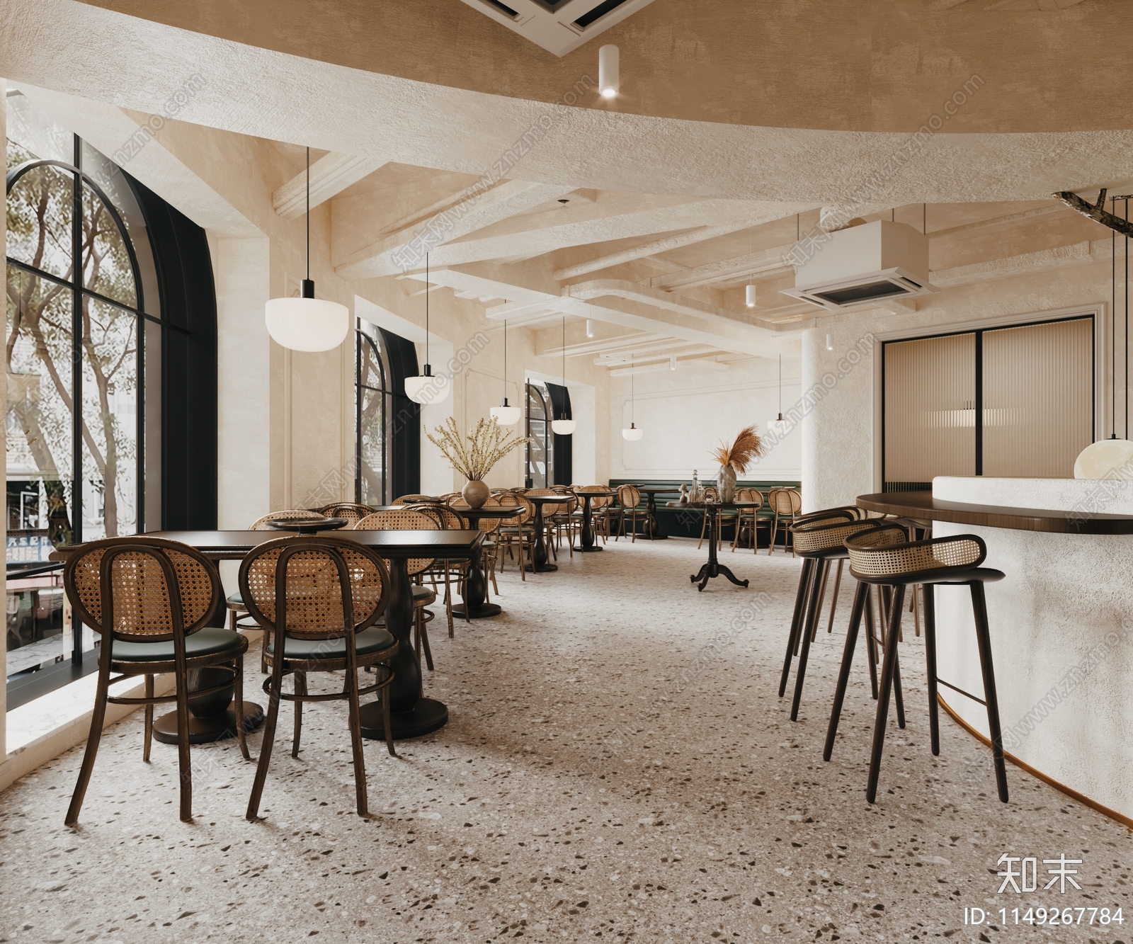 法式复古餐厅3D模型下载【ID:1149605261】