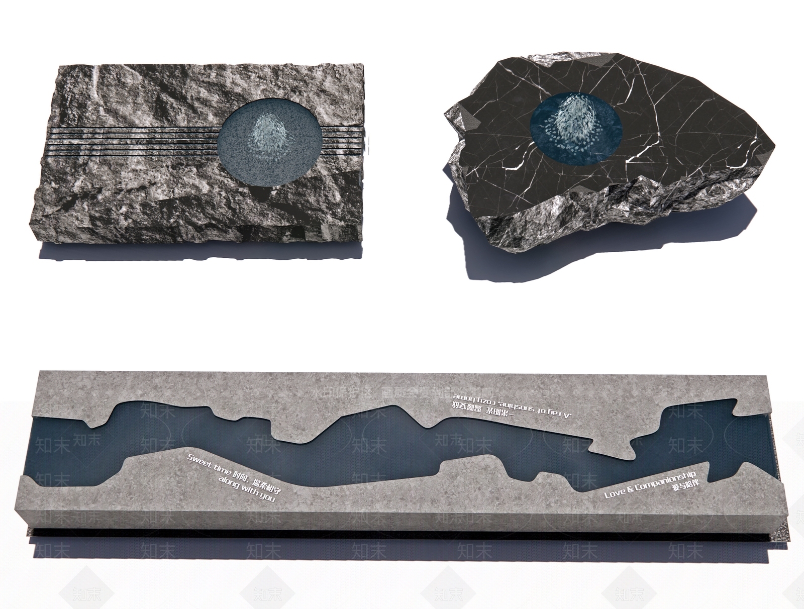 现代石头水景3D模型下载【ID:1149268091】