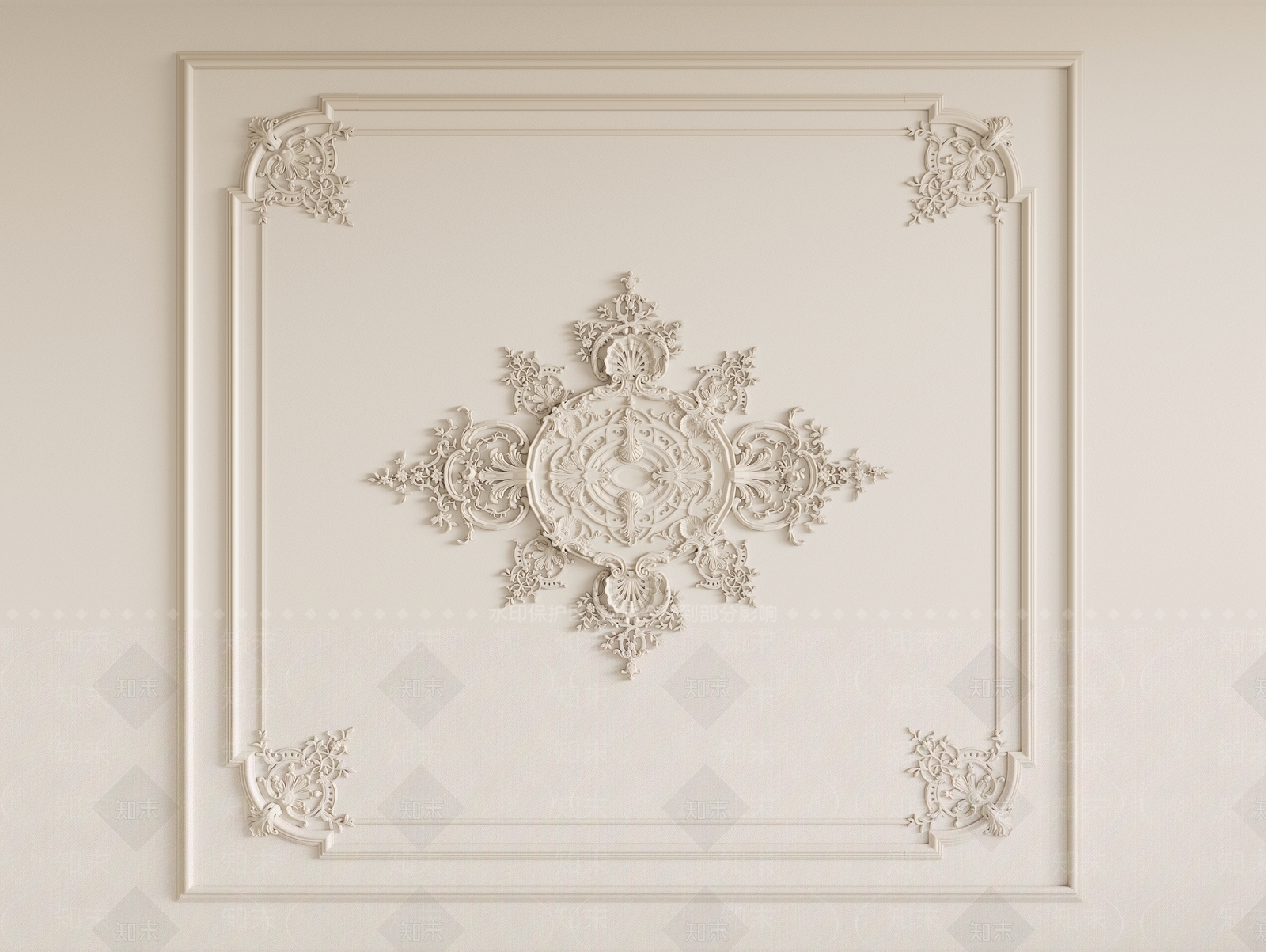 法式石膏雕花SU模型下载【ID:1149269434】