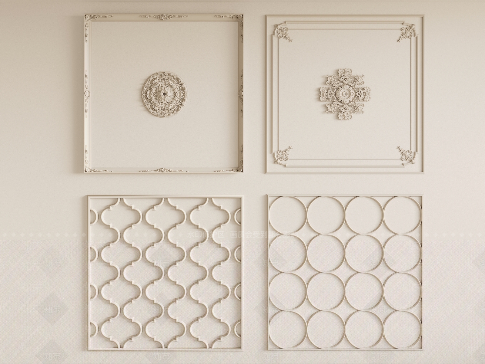 法式石膏雕花SU模型下载【ID:1149269802】