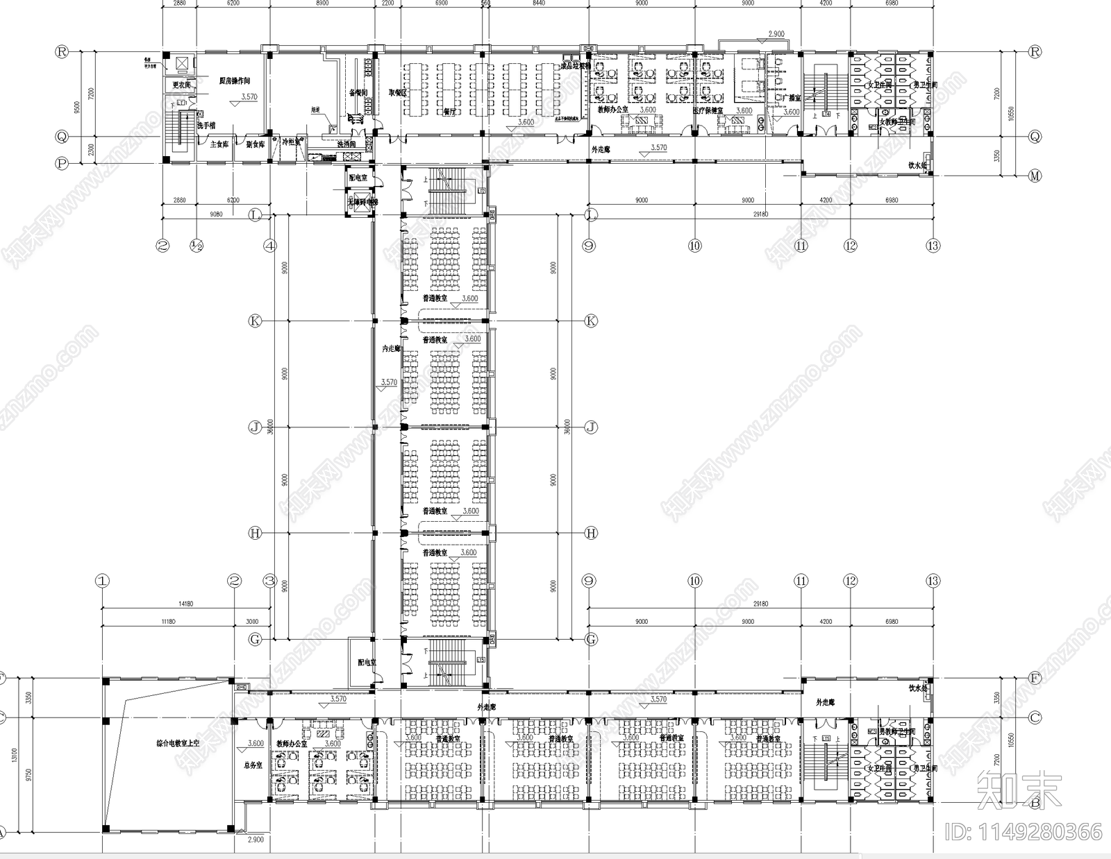 24班小学综合教学楼建筑施工图下载【ID:1149280366】