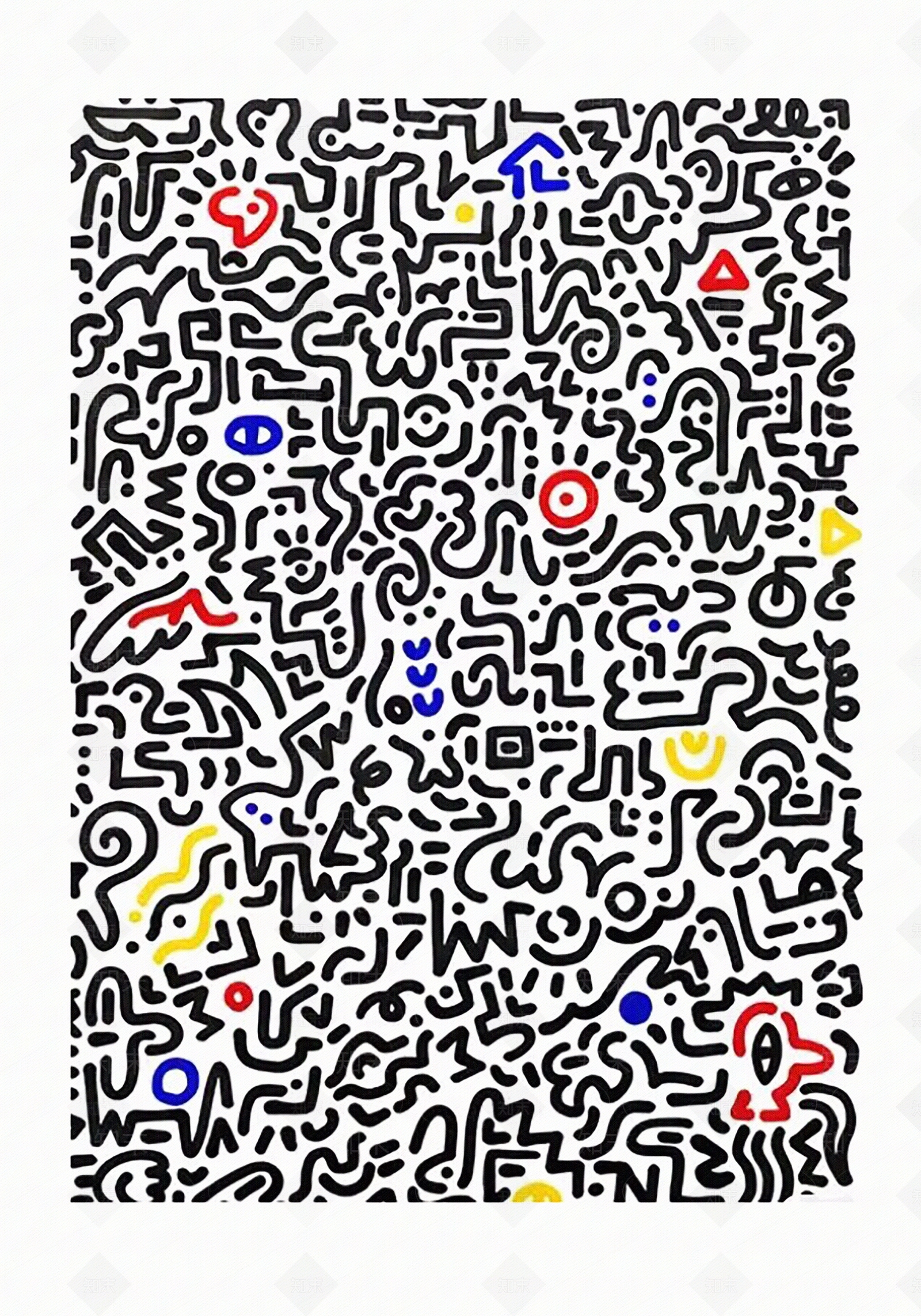 现代抽象艺术个性涂鸦装饰画贴图下载【ID:1149285230】