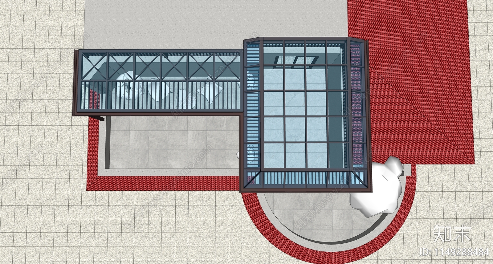 新中式阳光房SU模型下载【ID:1149288484】