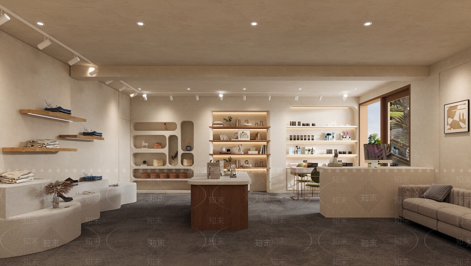 侘寂风服装店3D模型下载【ID:1149295410】