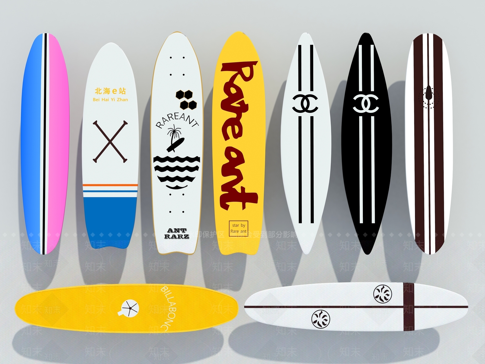 沙滩冲浪板SU模型下载【ID:1149299297】