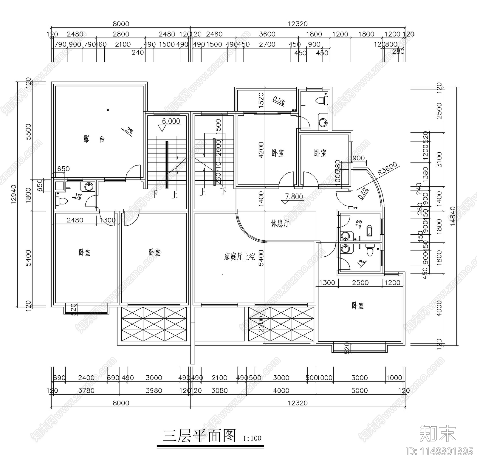 住宅建筑方案图cad施工图下载【ID:1149301395】