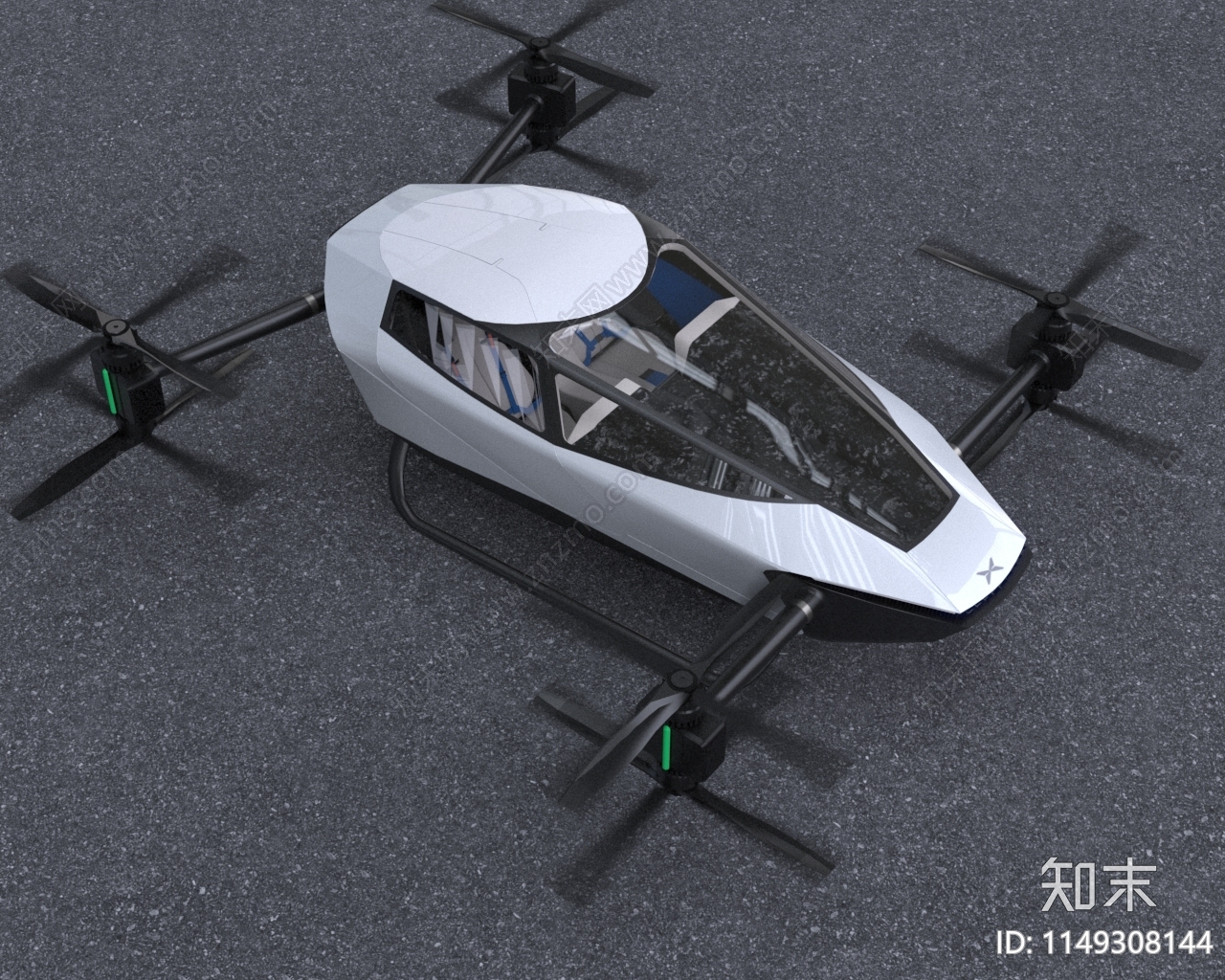 小鹏旅航者X2飞行汽车3D模型下载【ID:1149308144】