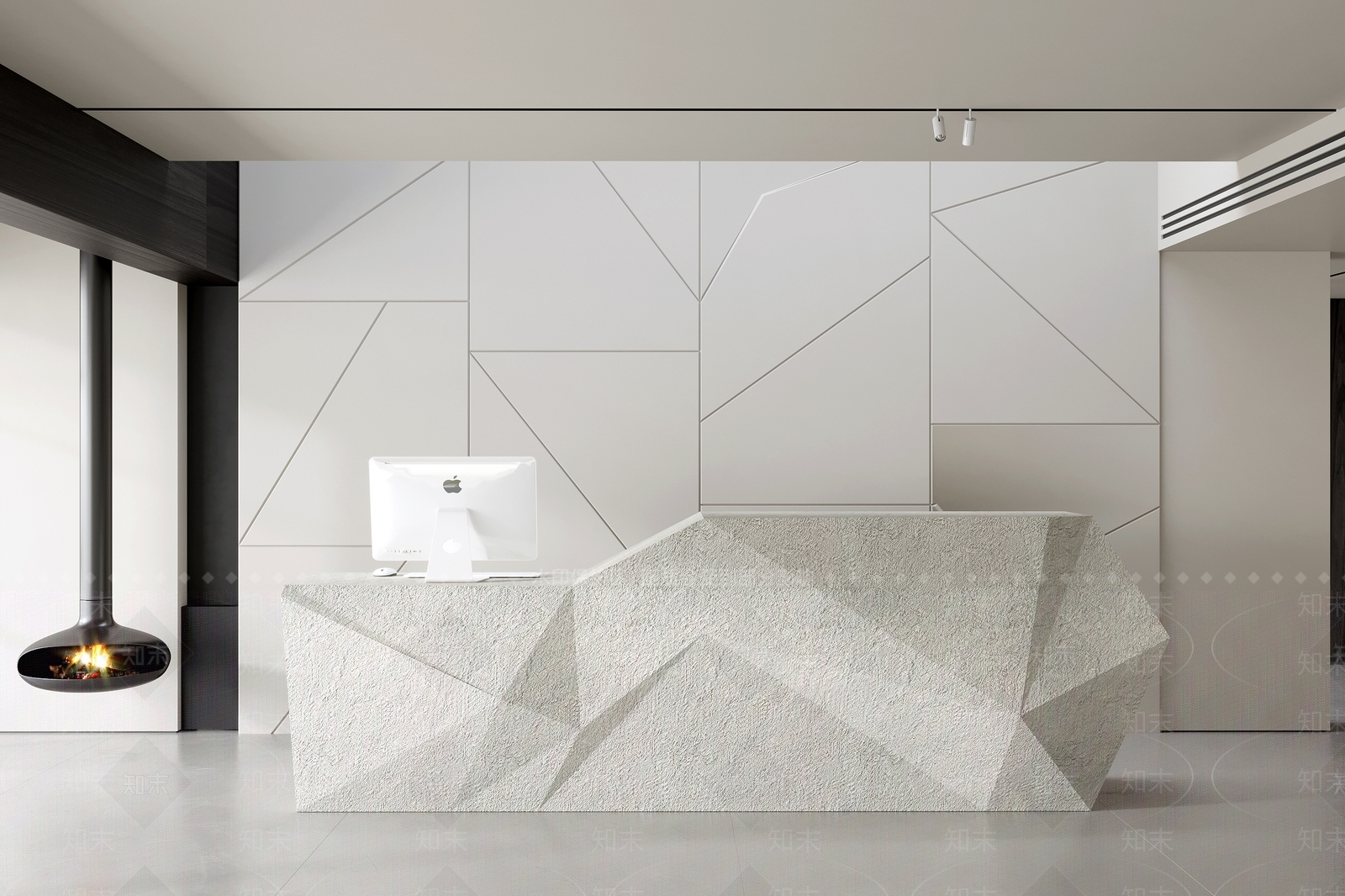 现代石头前台3D模型下载【ID:1149308175】