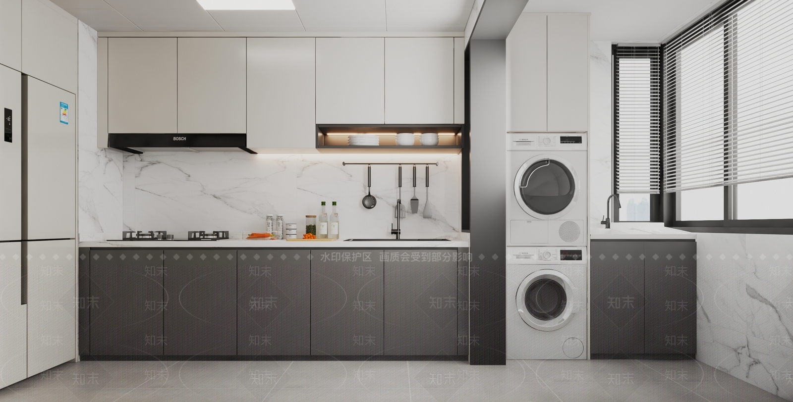 现代简约厨房阳台3D模型下载【ID:1149309673】