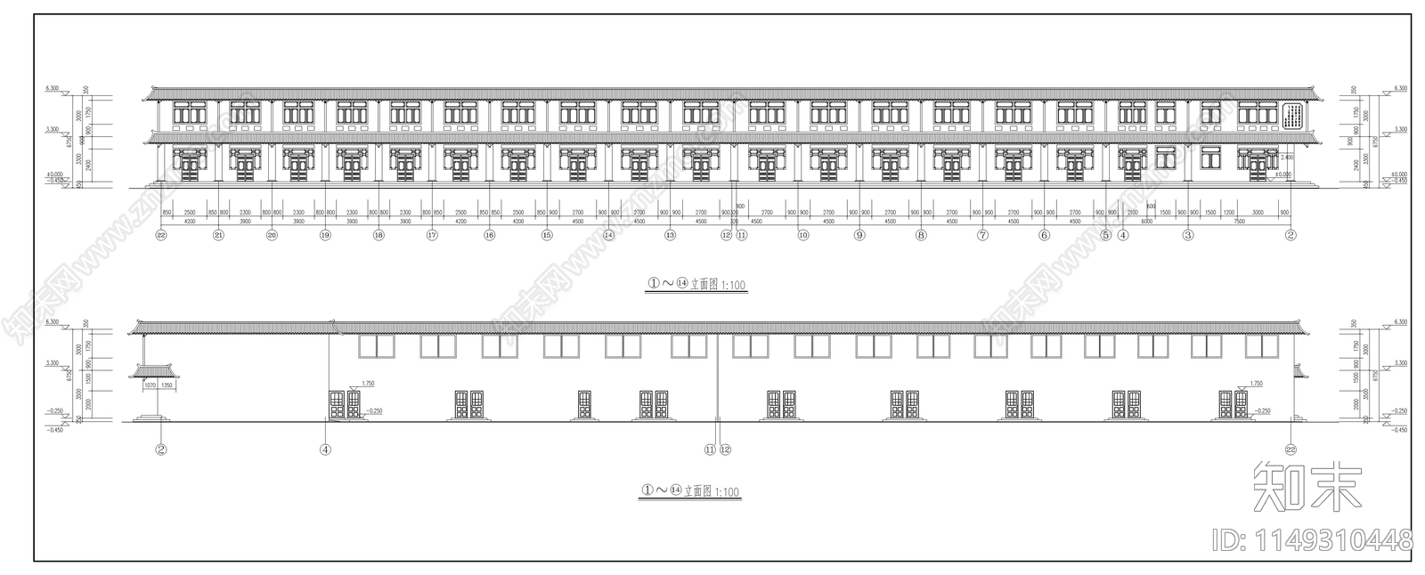 仿古建筑二层门市节点cad施工图下载【ID:1149310448】