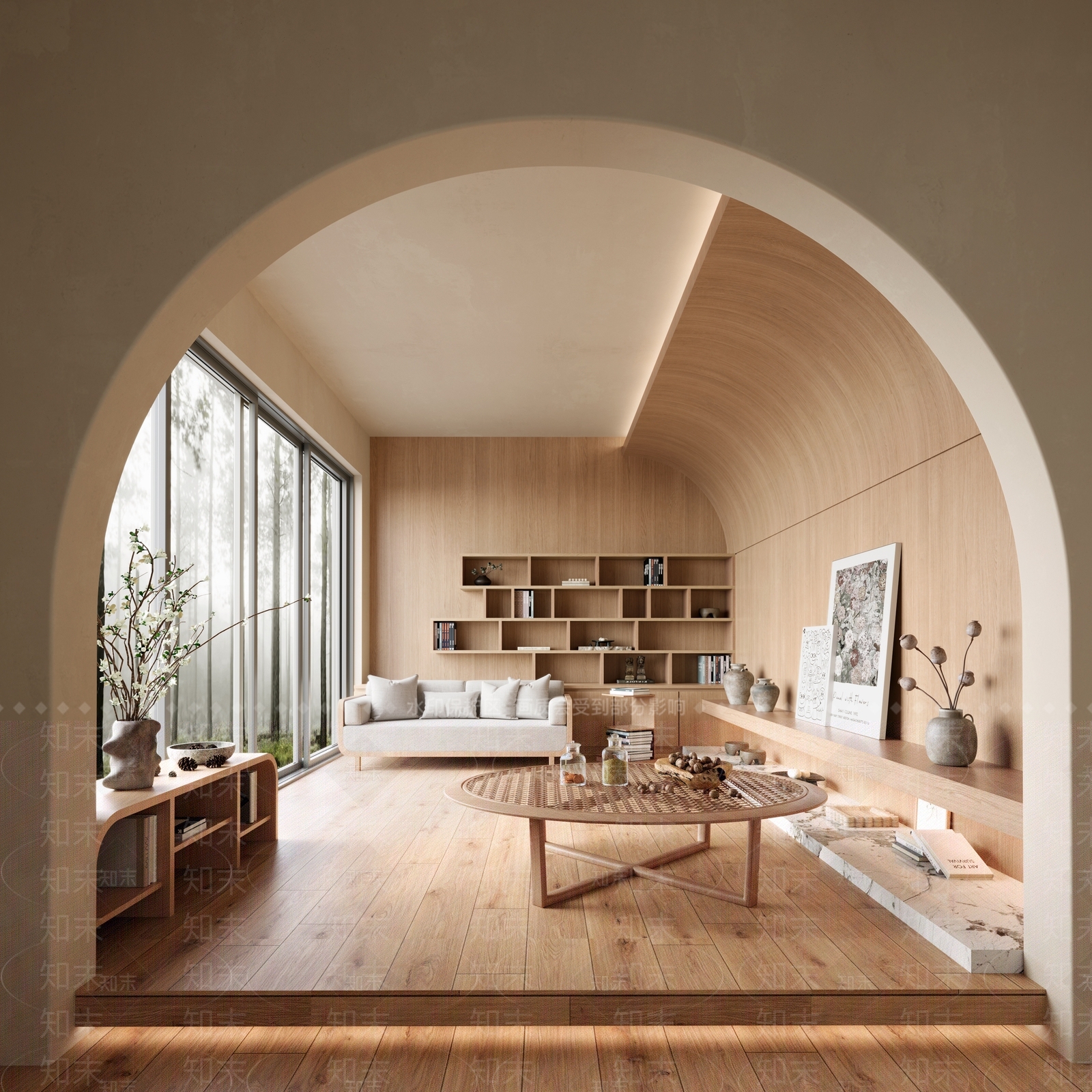 侘寂家居休闲娱乐室3D模型下载【ID:1149316033】