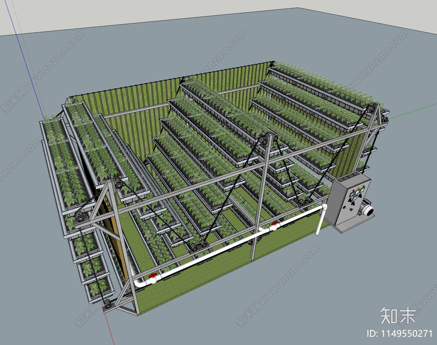 垂直种植机械SU模型下载【ID:1149550271】