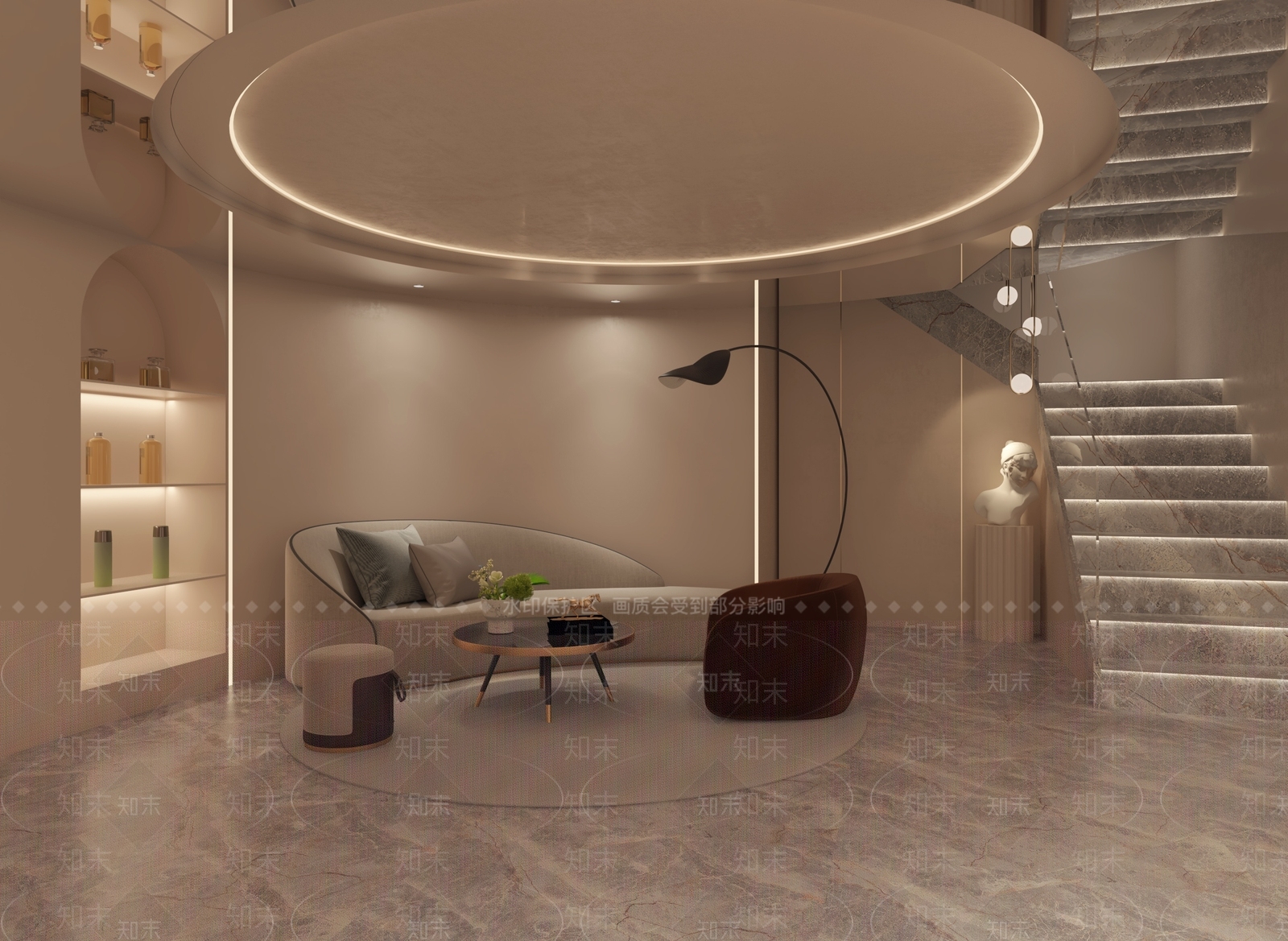 侘寂美容院休息大厅3D模型下载【ID:1149322737】