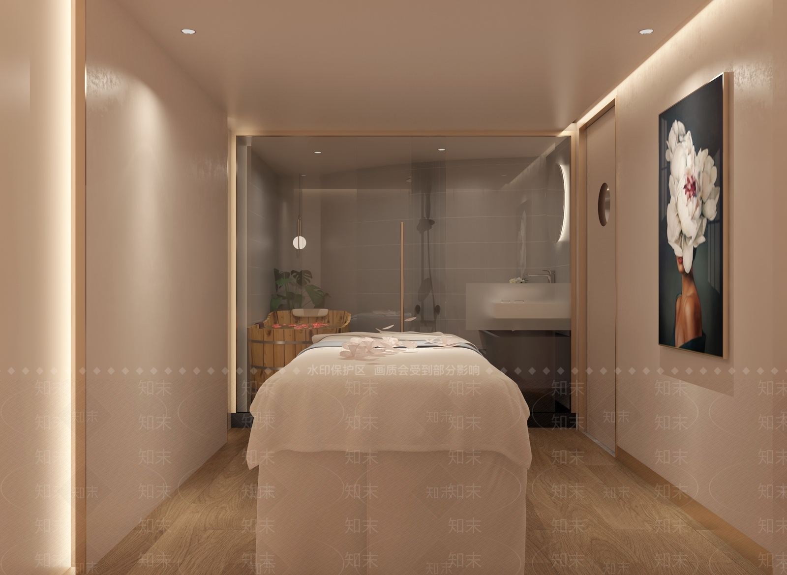 侘寂美容院休息大厅3D模型下载【ID:1149322737】