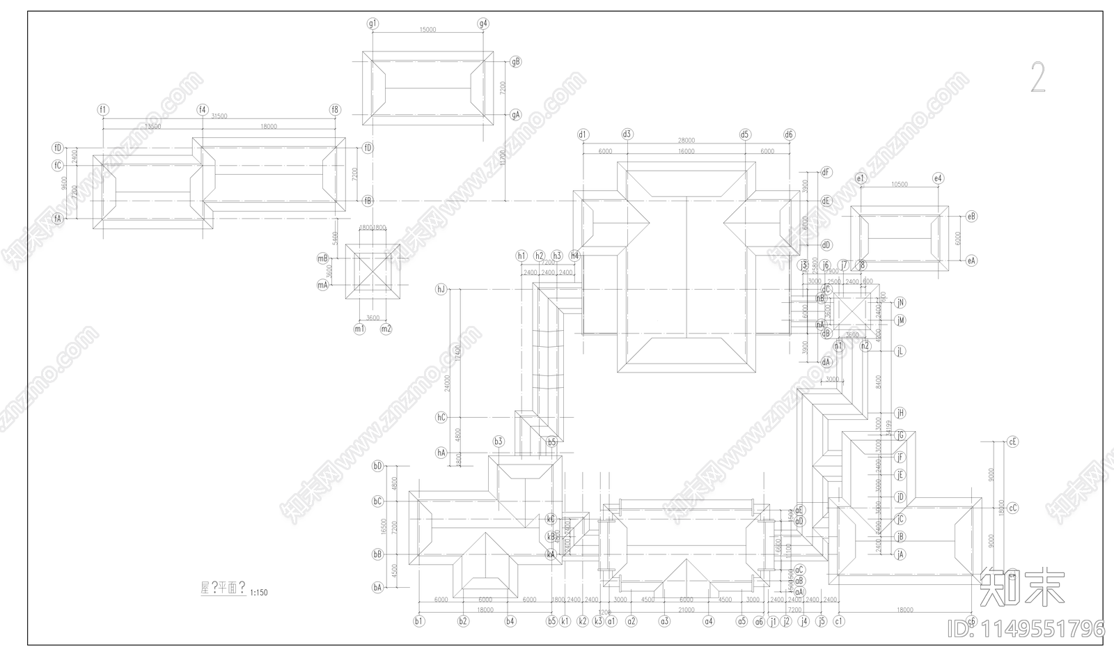 温泉浴场建筑cad施工图下载【ID:1149551796】