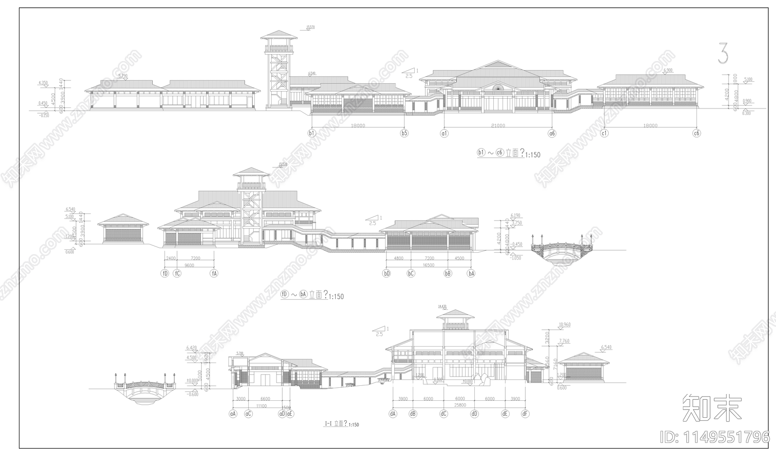 温泉浴场建筑cad施工图下载【ID:1149551796】