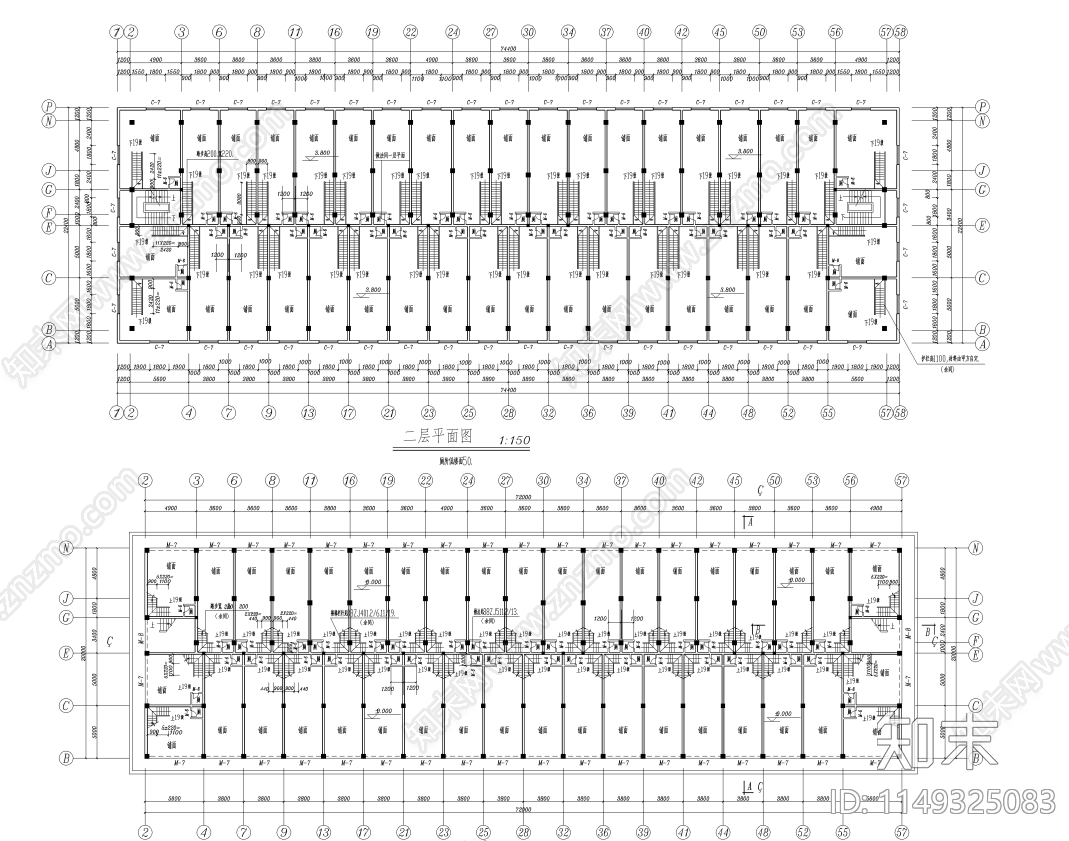 五龄市场商住楼建筑cad施工图下载【ID:1149325083】