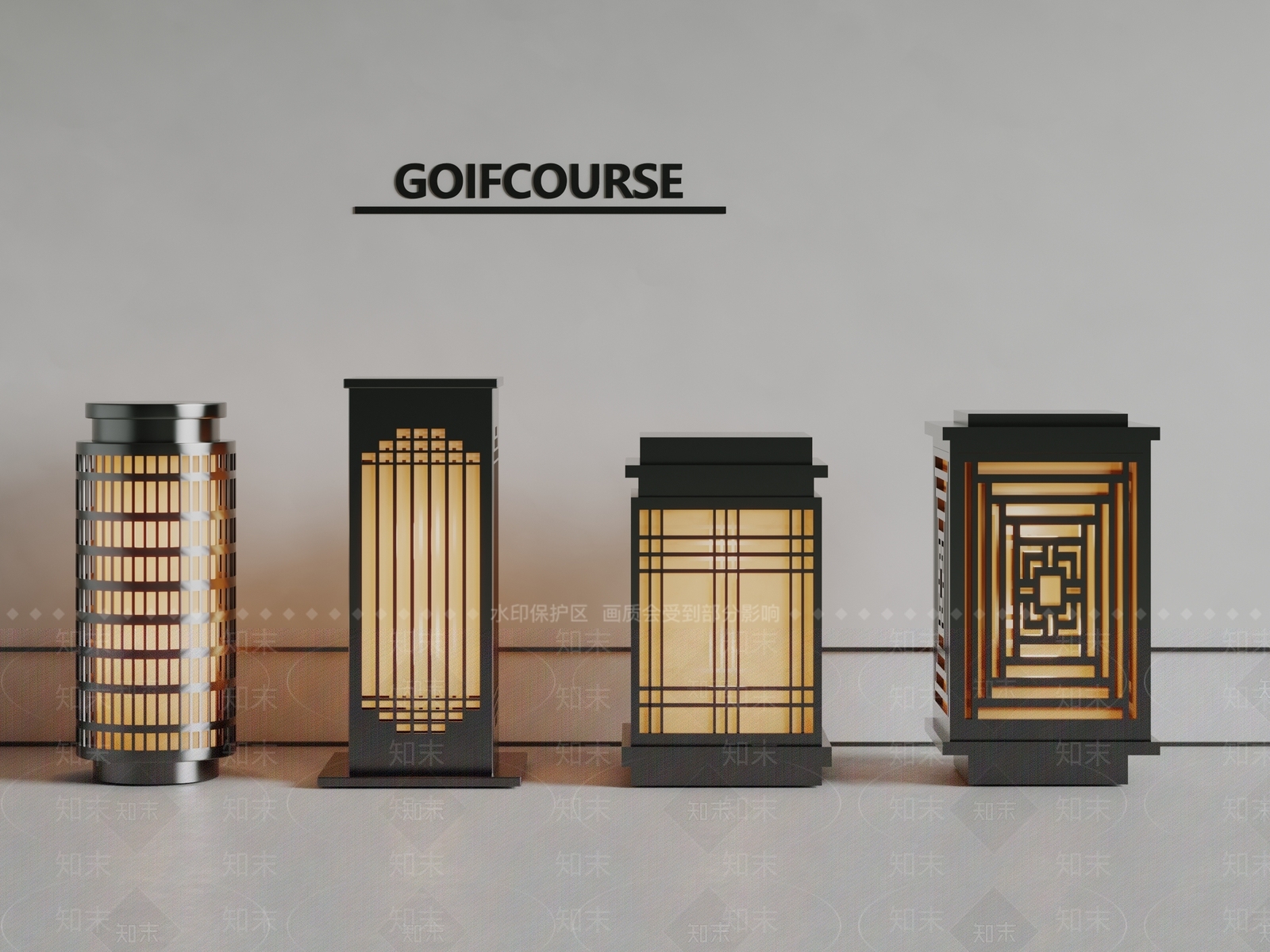 新中式户外灯SU模型下载【ID:1149331281】