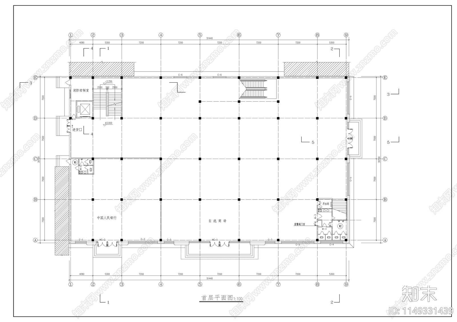 小型超市室内cad施工图下载【ID:1149331439】