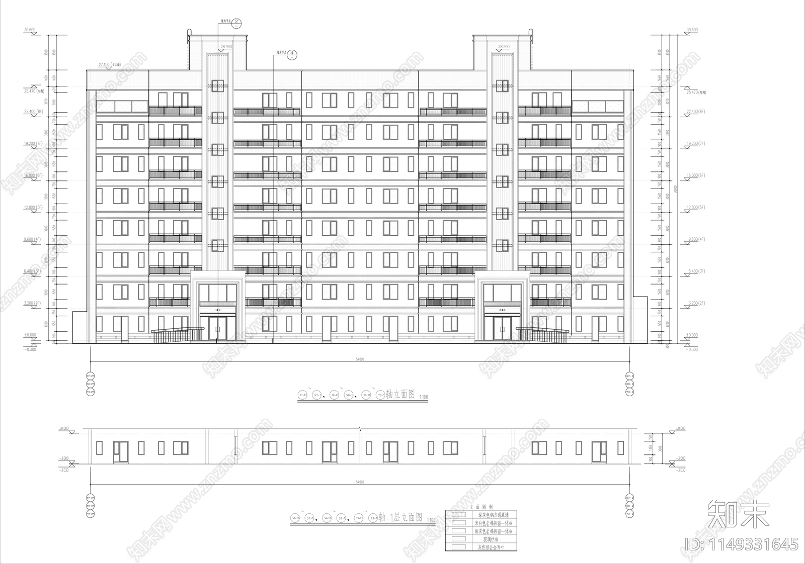 多层板楼住宅建筑节点cad施工图下载【ID:1149331645】