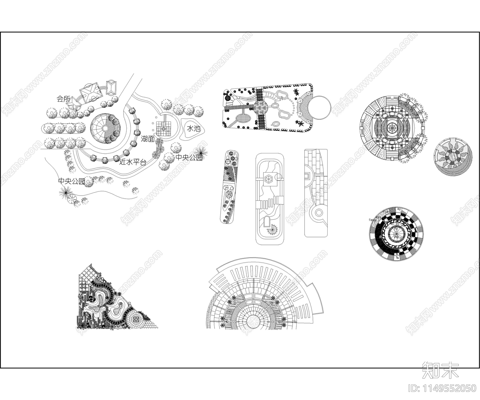 常用园林景观cad施工图下载【ID:1149552050】