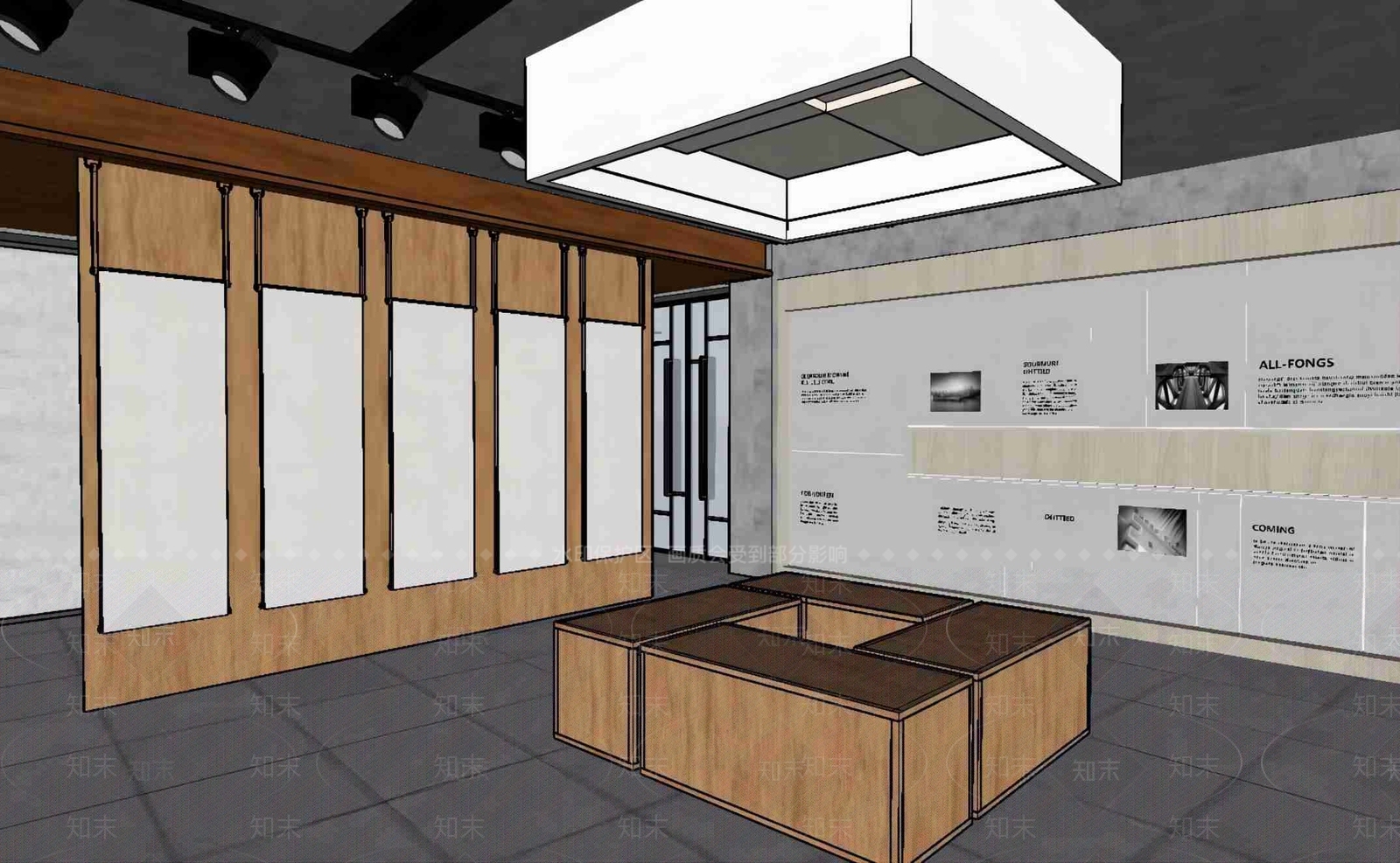 现代学校双创展厅SU模型下载【ID:1149335398】